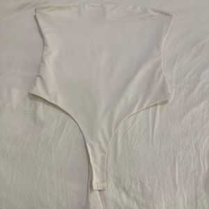 White tube top bodysuit
